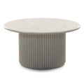 Tavolino caffè rotondo ASTI 80 cm, grigio, effetto marmo