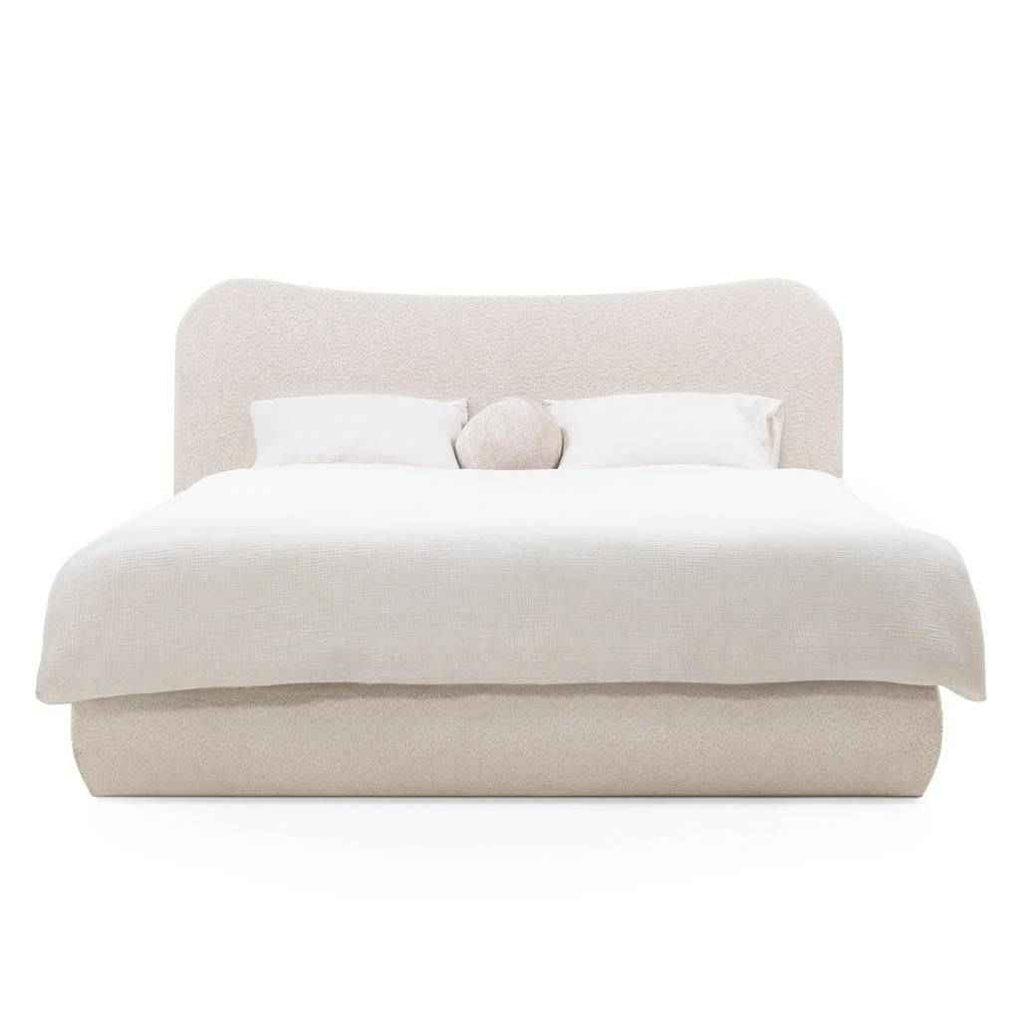 Letto imbottito DOMINIQUE 140x200 cm, beige