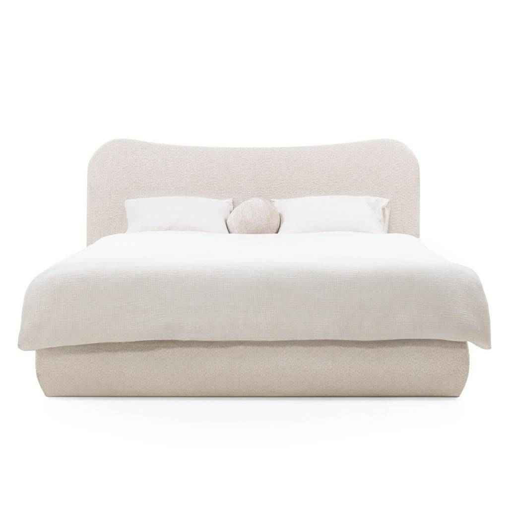Letto imbottito DOMINIQUE 140x200 cm, beige