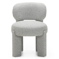 Sedia imbottita SAMMA, grigio, bouclé, forme arrotondate