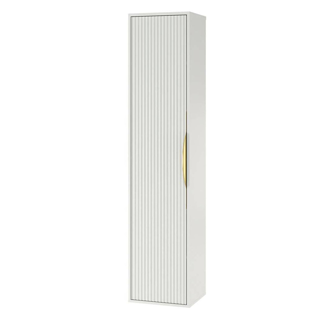 Mobile bagno ANVERS, rigato, maniglia oro, bianco