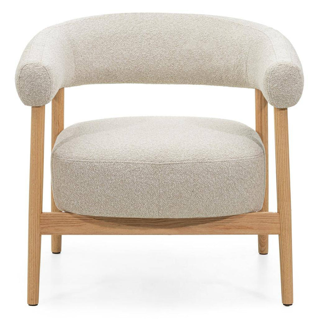 Poltrona MUE beige chiaro con legno di quercia