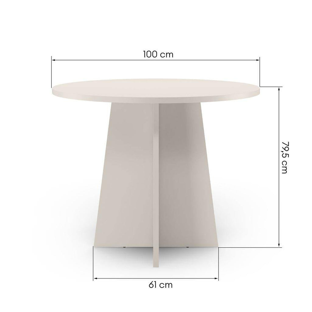 Tavolo da Pranzo Rotondo LALUQ 100 cm Cashmere