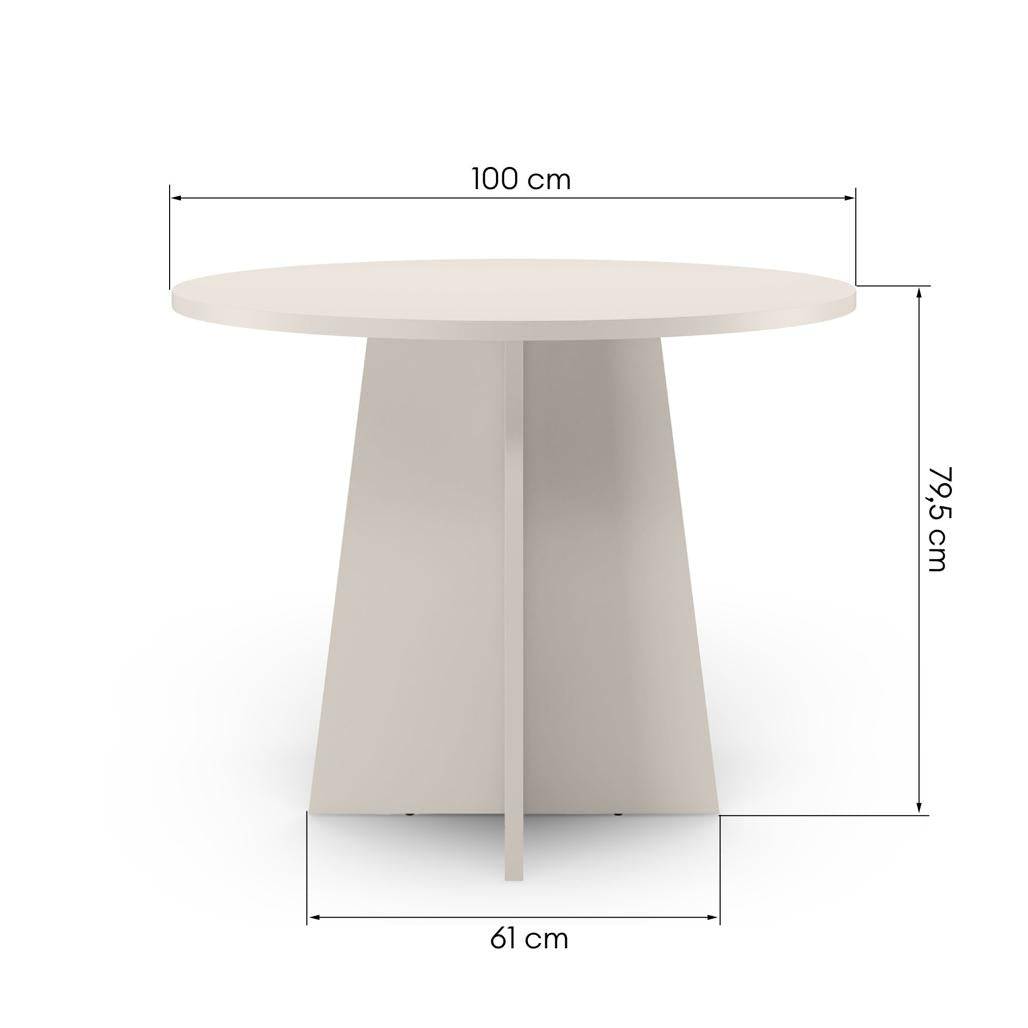 Tavolo da Pranzo Rotondo LALUQ 100 cm Cashmere