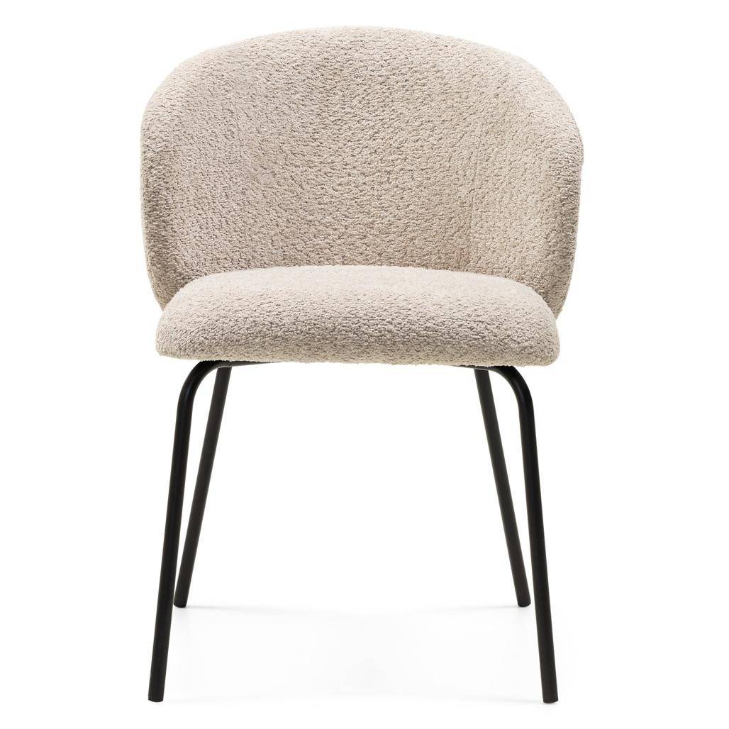 Sedia da pranzo LUEUR, beige, gambe nere