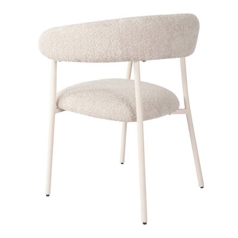 Sedia MALUA rivestita beige con gambe bianche