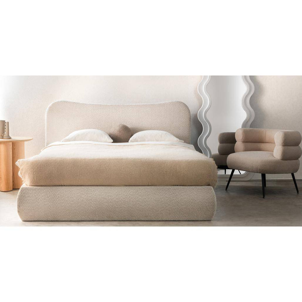 Letto imbottito DOMINIQUE 160x200 cm, beige