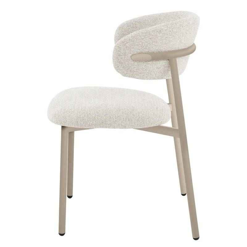Sedia da pranzo rivestita, beige