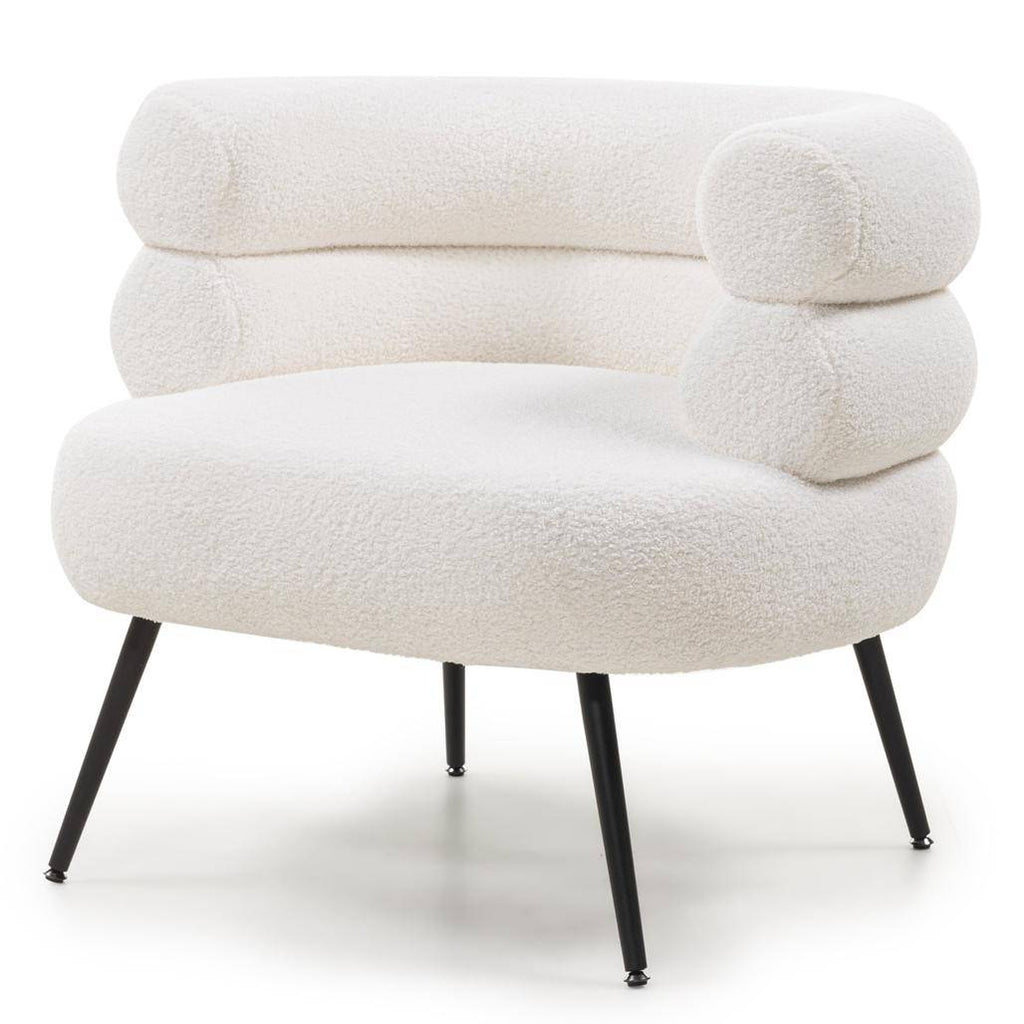 Poltrona MAGNIFIQUE avorio, forme arrotondate, gambe nere