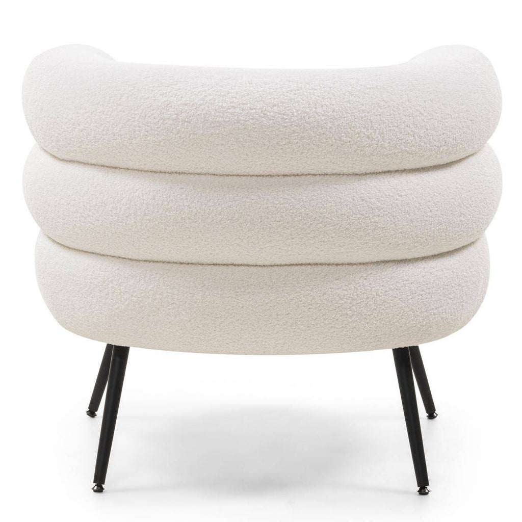 Poltrona MAGNIFIQUE avorio, forme arrotondate, gambe nere