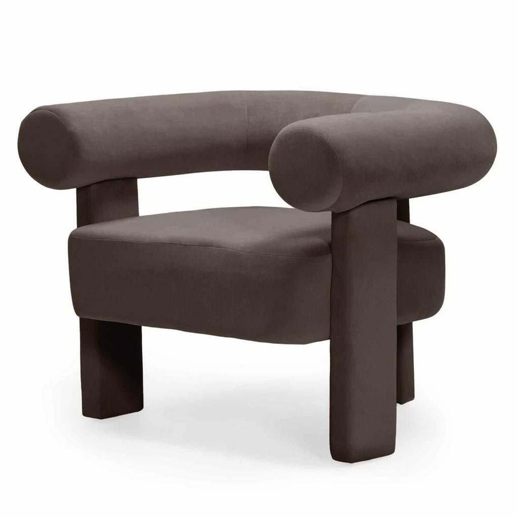Poltrona ATYPIQUE, marrone, velluto