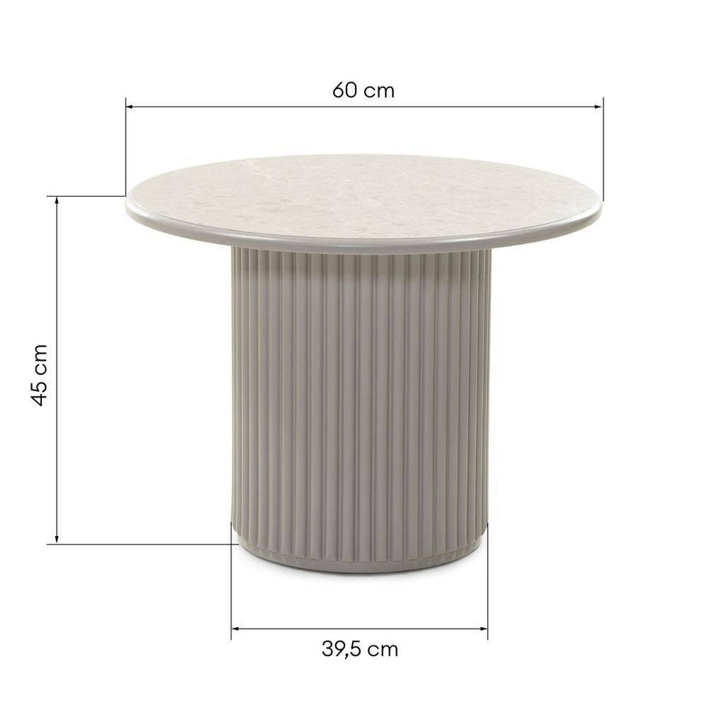 Tavolino ASTI 60 cm, grigio, effetto marmo