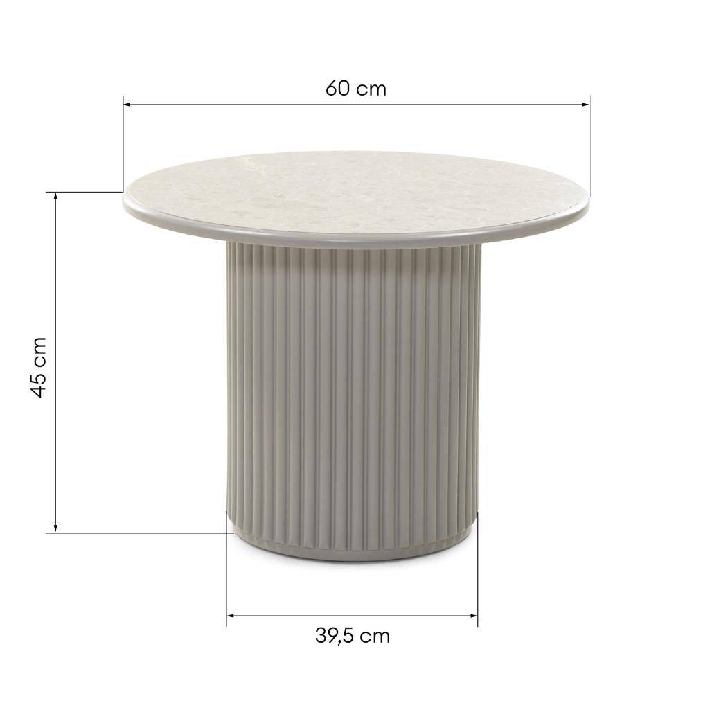 Tavolino ASTI 60 cm, grigio, effetto marmo