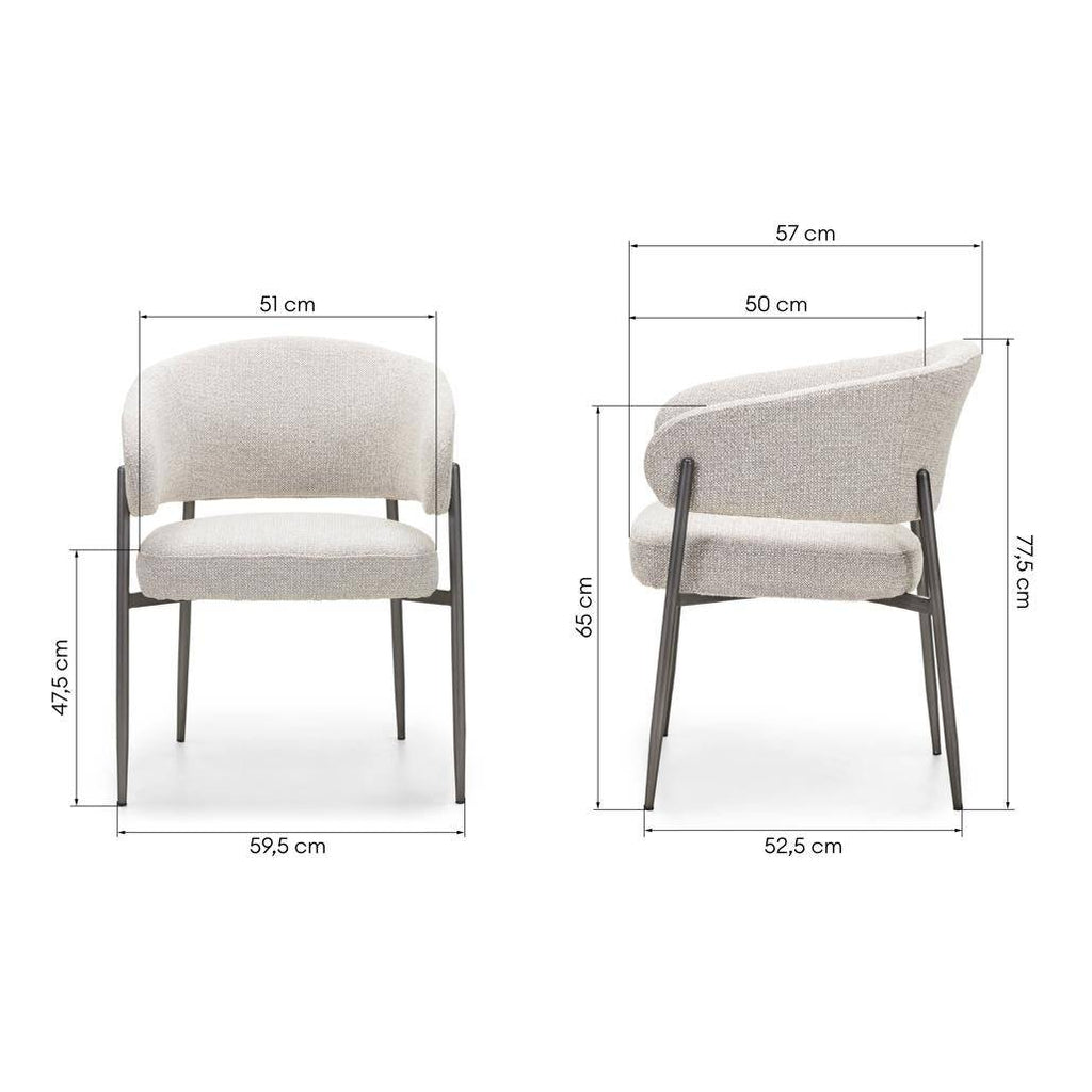 Sedia Imbottita UMBRIA, beige/grigio