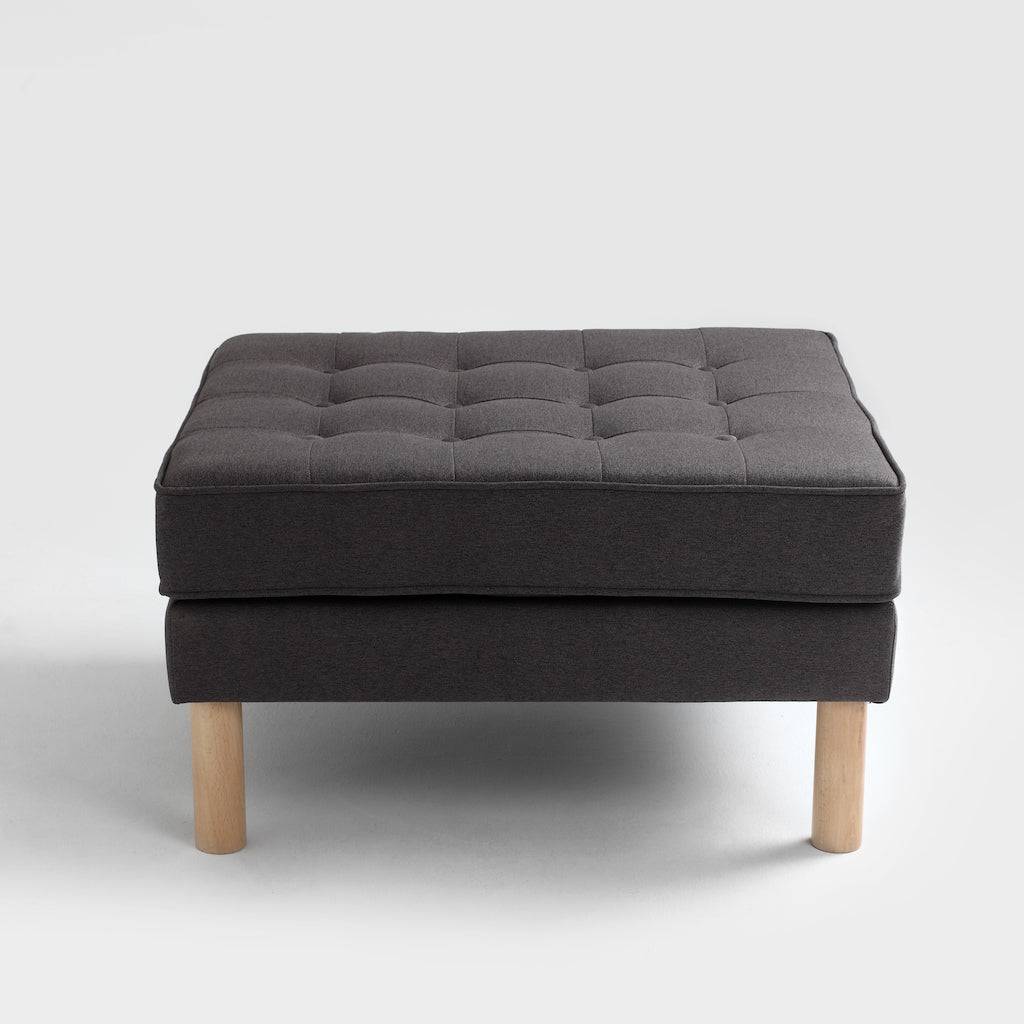 Pouf TOPIC WOOD 75, Carbon, Legno Naturale