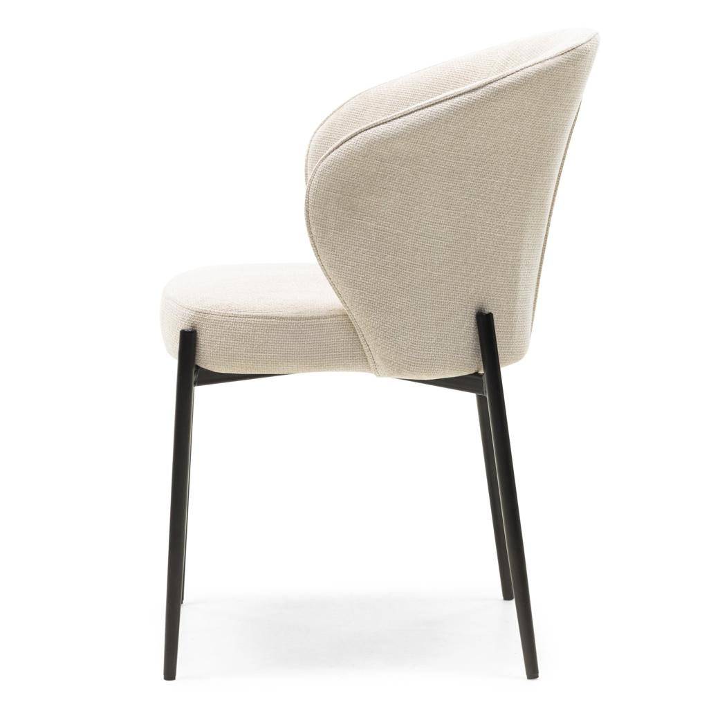 Sedia da pranzo GUSTO, beige chiaro, gambe nere