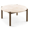 Tavolo da pranzo MOCHA 150 cm, rotondo, quercia moka/marmo