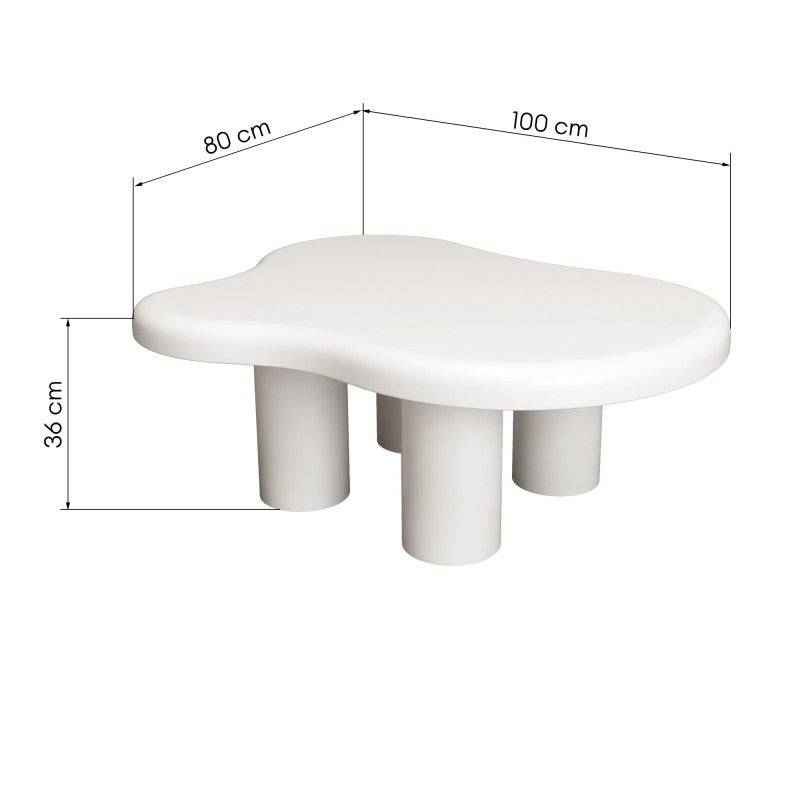 Tavolino da Caffè BIZARRO 100 cm, Bianco