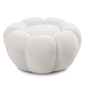 Pouf PERLE, Bianco Bouclé, Forme Arrotondate