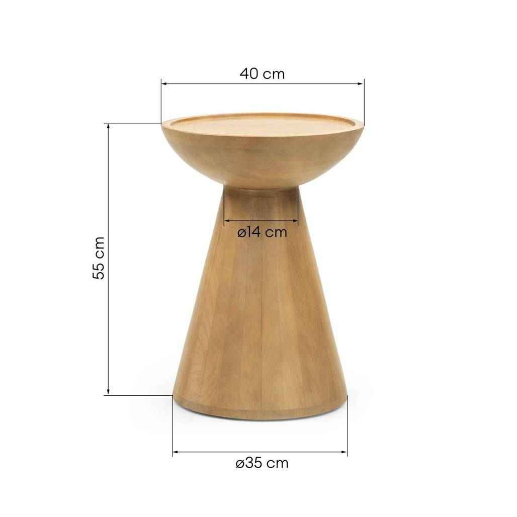 Tavolino Laterale TURI Legno Mango Rotondo 40 cm