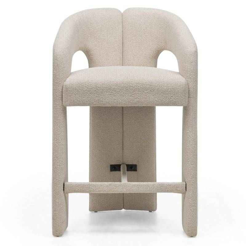 JOEL Sgabello rivestito beige