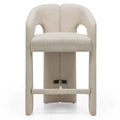JOEL Sgabello rivestito beige