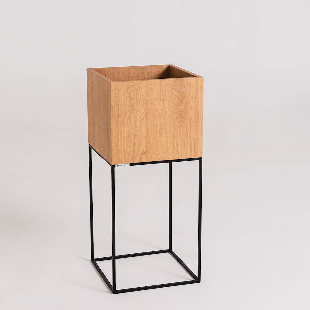 Vaso Flowerpot PALMUS METAL 80x35x35 - Naturale e Nero