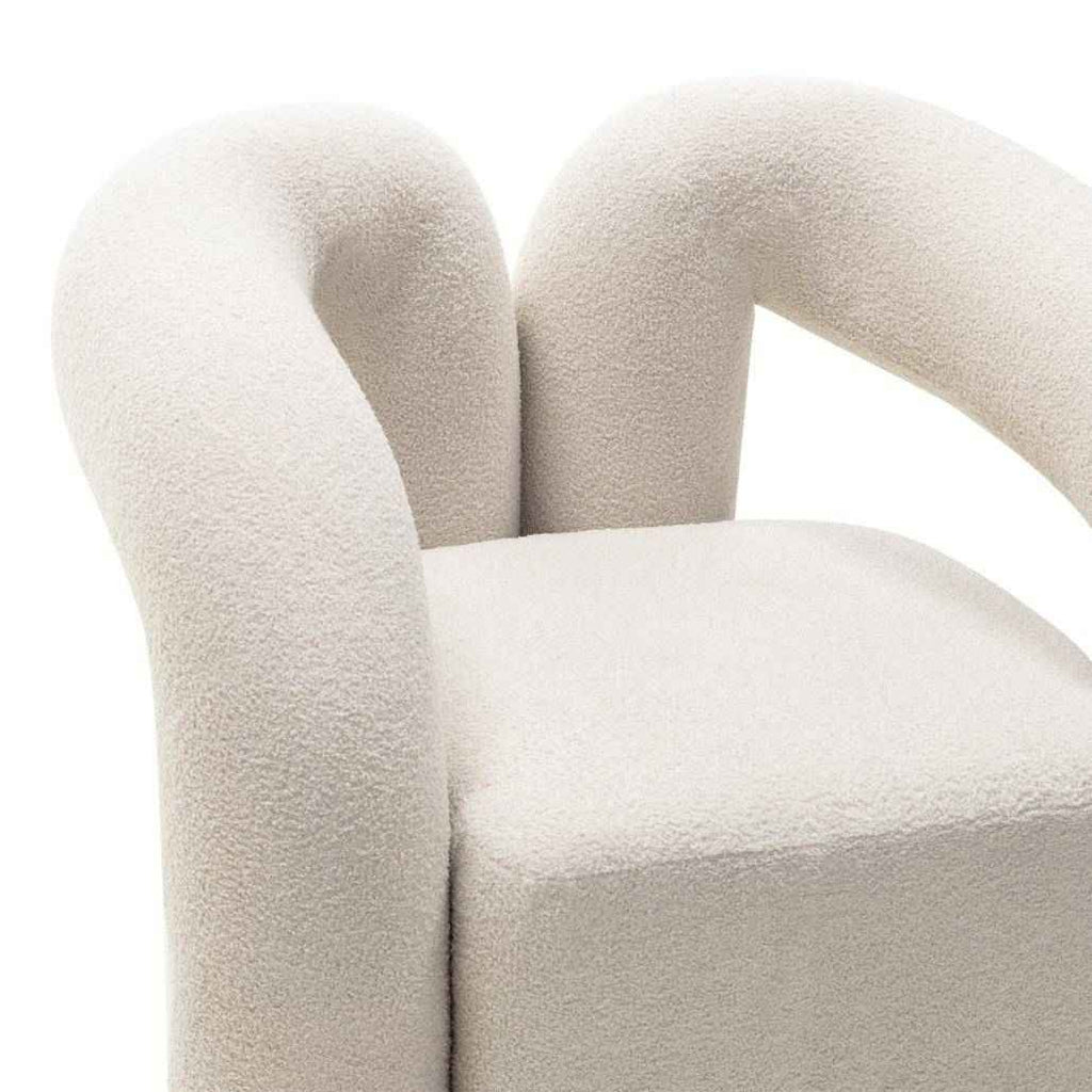 Poltrona imbottita SELLEL, beige chiaro, bouclé