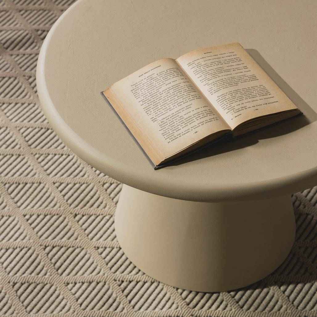 Tavolino da caffè MESTRE 60 cm, rotondo, beige, microcemento