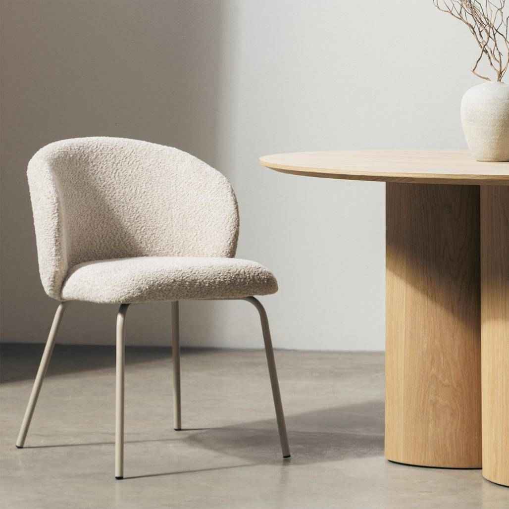 Sedia da pranzo LUEUR, beige, gambe beige
