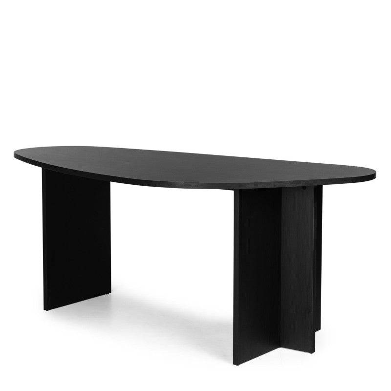 Tavolo ZEV 200 cm piano irregolare, nero struttura legno
