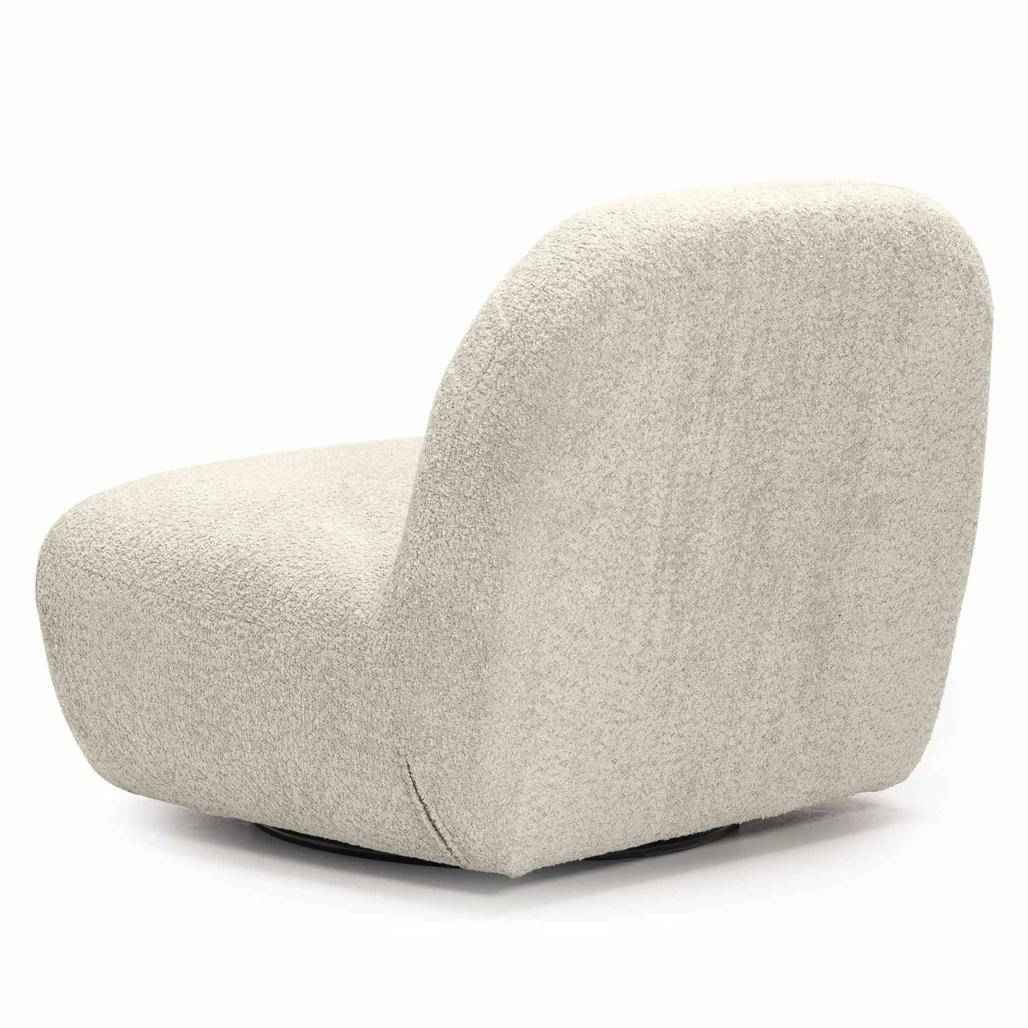 Poltrona lounge BOCHIC con base girevole, crema