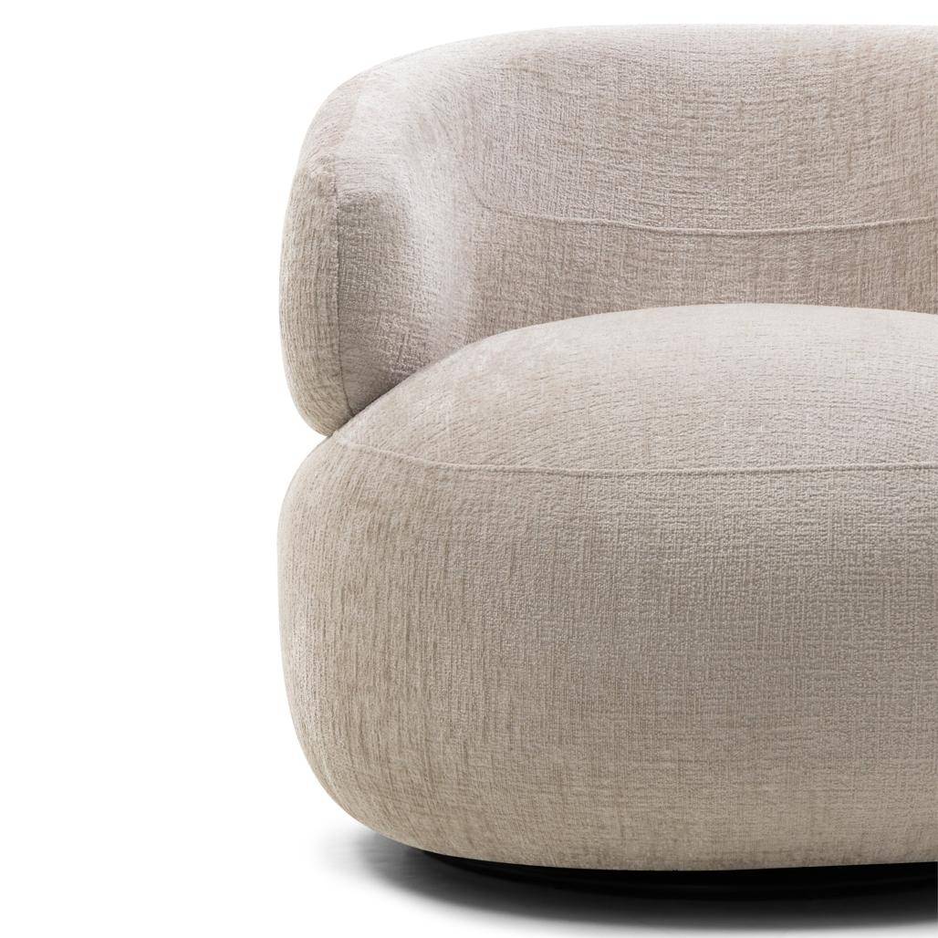 Poltrona girevole ORIEL, beige chiaro, forme arrotondate