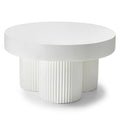 Tavolino RIGATO 70 cm, tondo, bianco, rigato