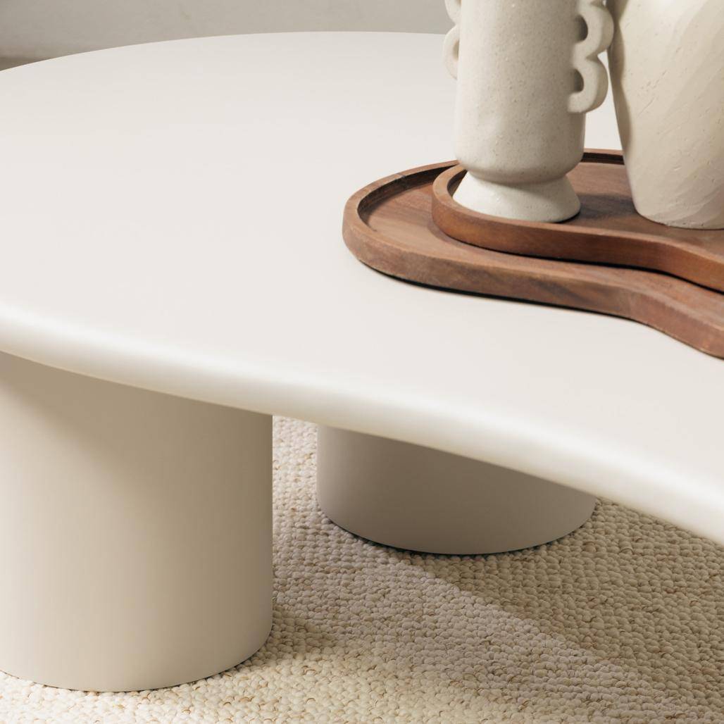 Tavolino NUBE grigio-beige forme arrotondate