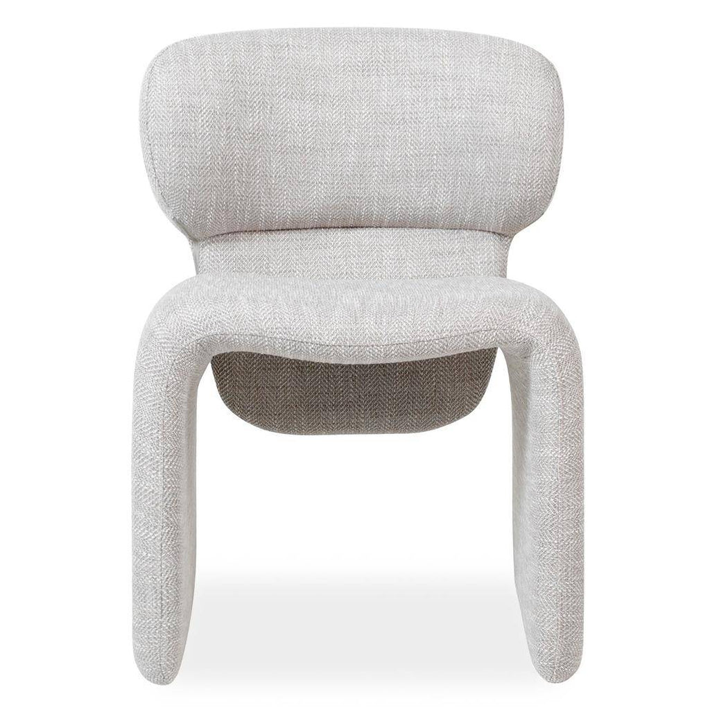 Poltrona rivestita BIZZA, beige e grigio