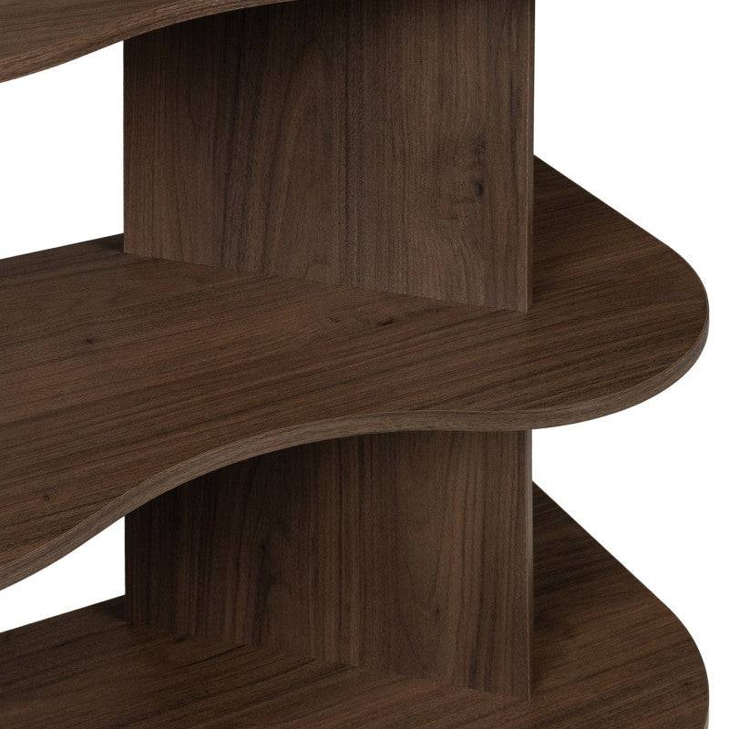 Scaffale RHIO alto noce Villa con bordi ondulati