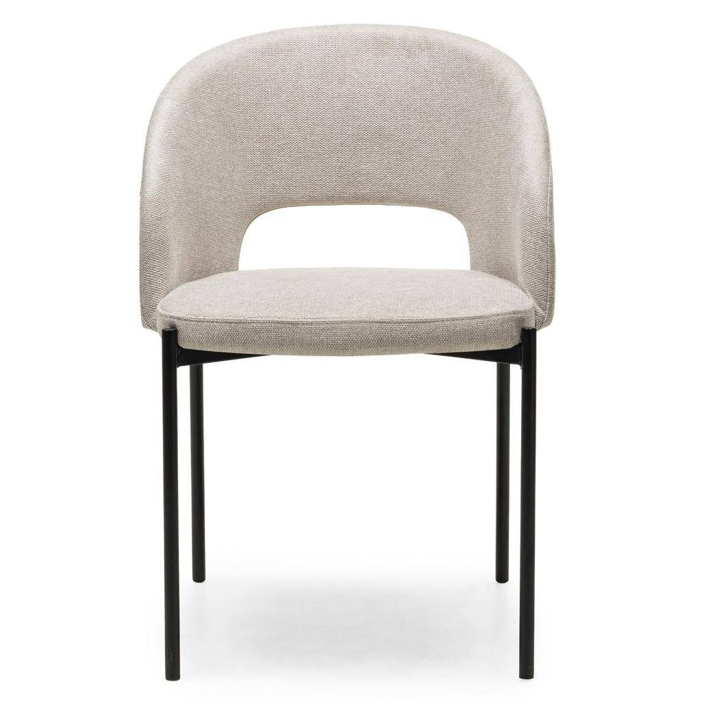 Sedia MORES beige con gambe nere