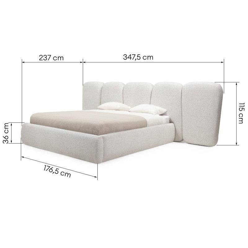 FANCY Letto Imbottito 160x200 cm Beige Chiaro