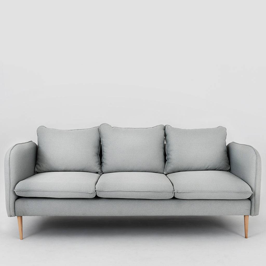 Divano POSH WOOD 3 posti - Platino, legno naturale