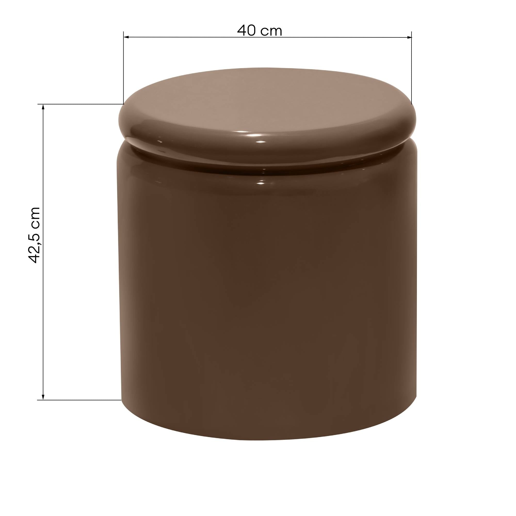 Tavolino Laterale UEL 40 cm Marrone Chiaro Lucido
