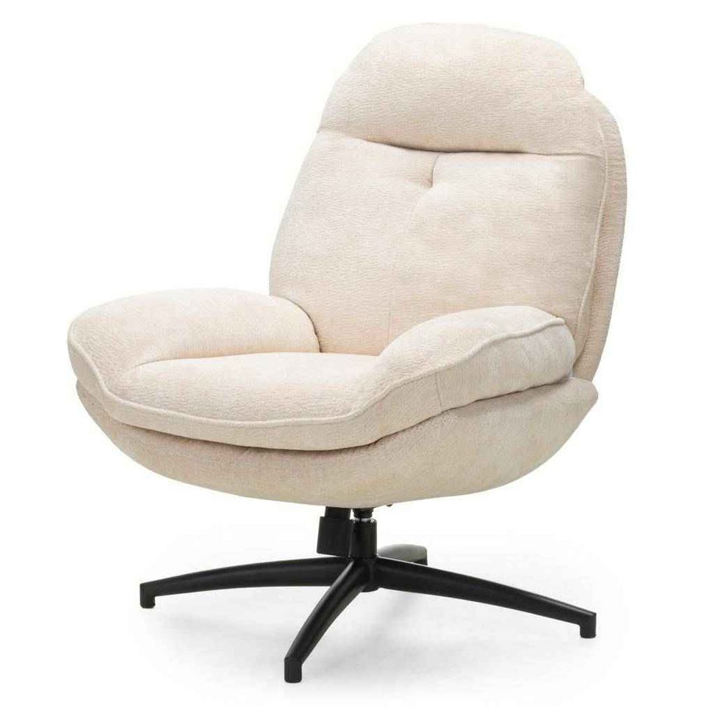 Poltrona girevole MERANO beige con poggiapiedi