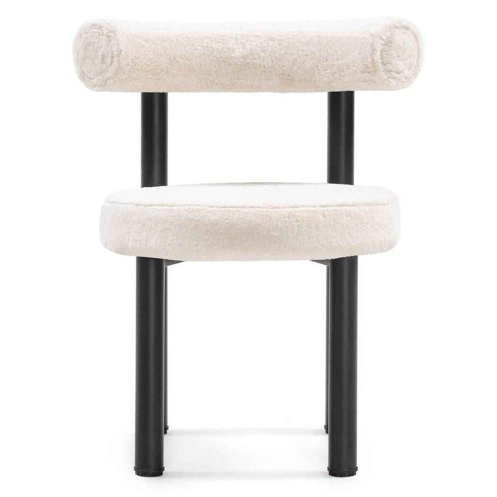 Sedia da Pranzo PERER, Ecru/Gambe Nere