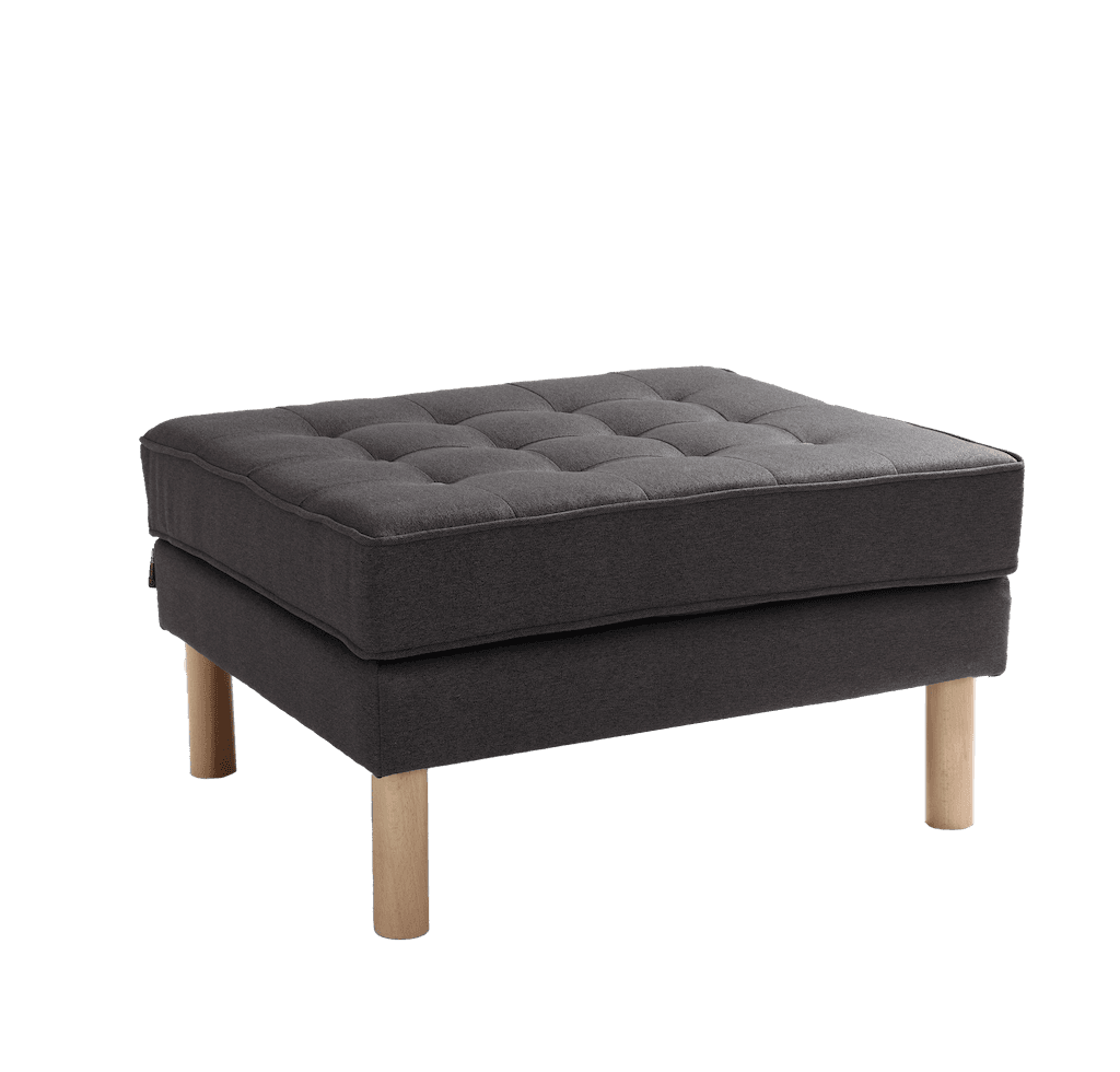 Pouf TOPIC WOOD 75, Carbon, Legno Naturale