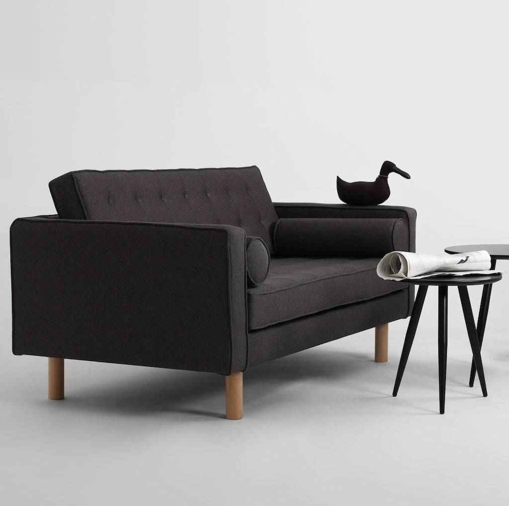 Divano Letto 2 Posti TOPIC WOOD Carbone Naturale