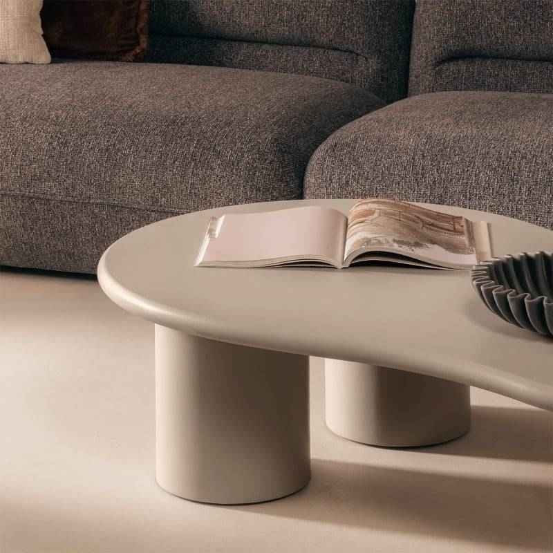 Tavolino NADINI, beige scuro, opaco, forme arrotondate