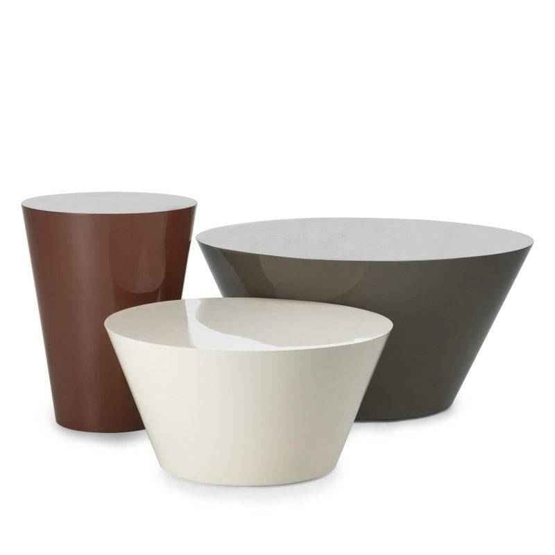 Tavolino ELISSA Ø80 cm, verde-grigio, lucido