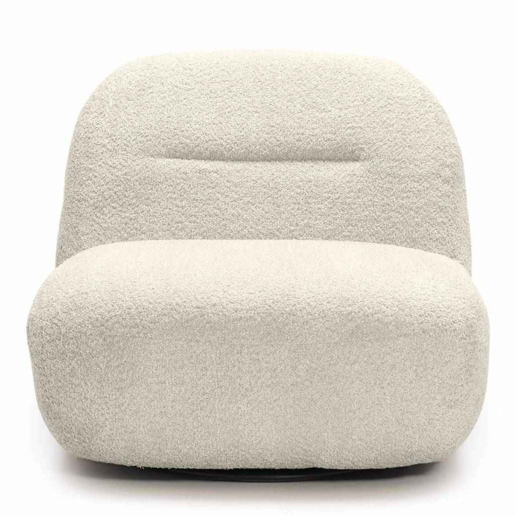 Poltrona lounge BOCHIC con base girevole, crema