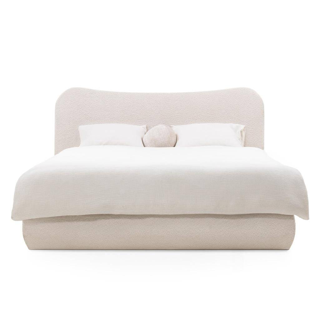 Letto imbottito DOMINIQUE 160x200 cm, beige