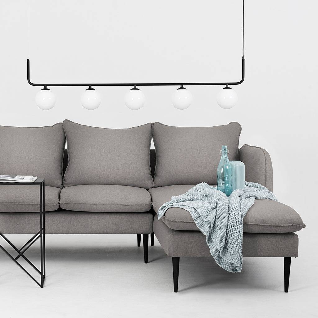 Divano Angolare POSH P Nero - Acciaio